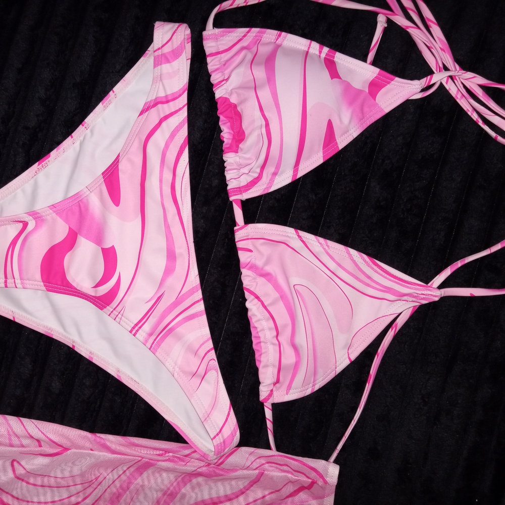 SHEIN Pink Swirl Bikini Set